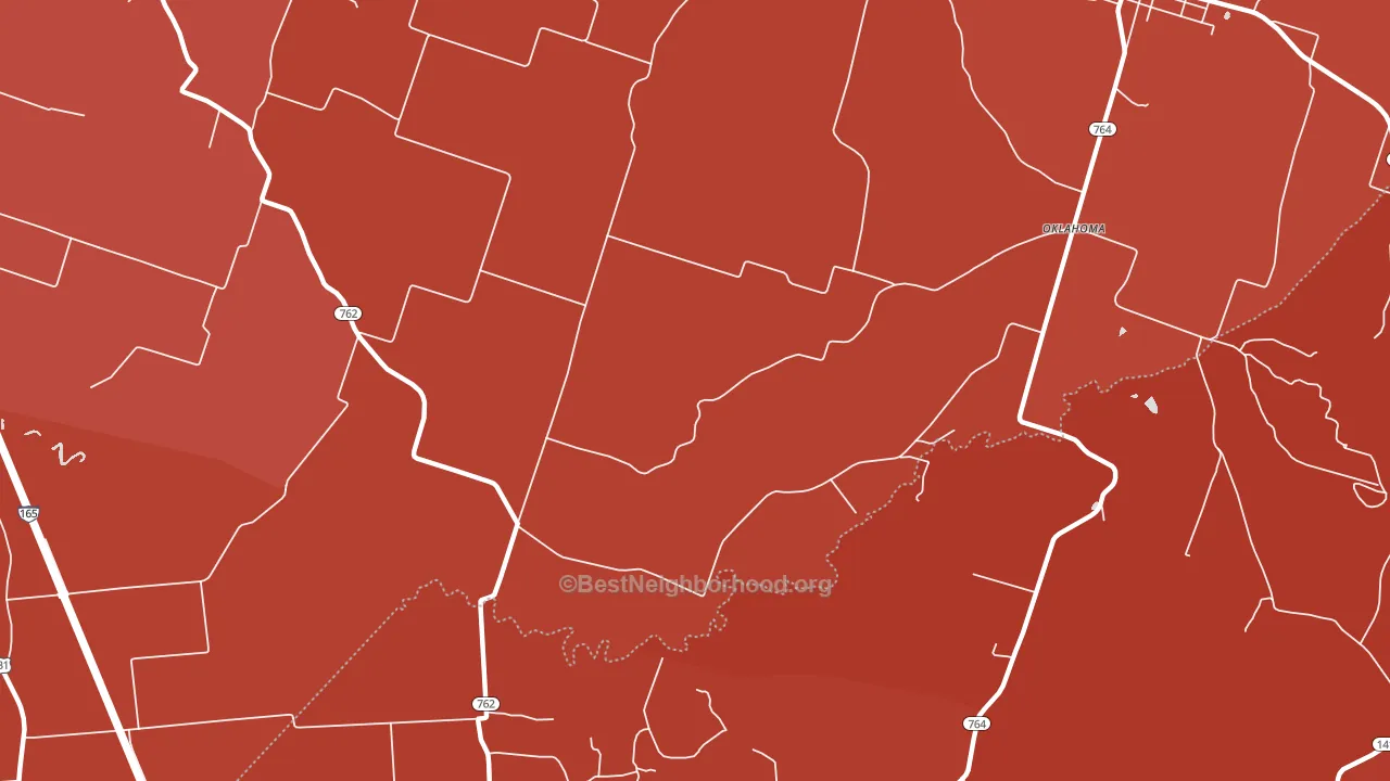 Oklahoma, KY block-group political-lean map