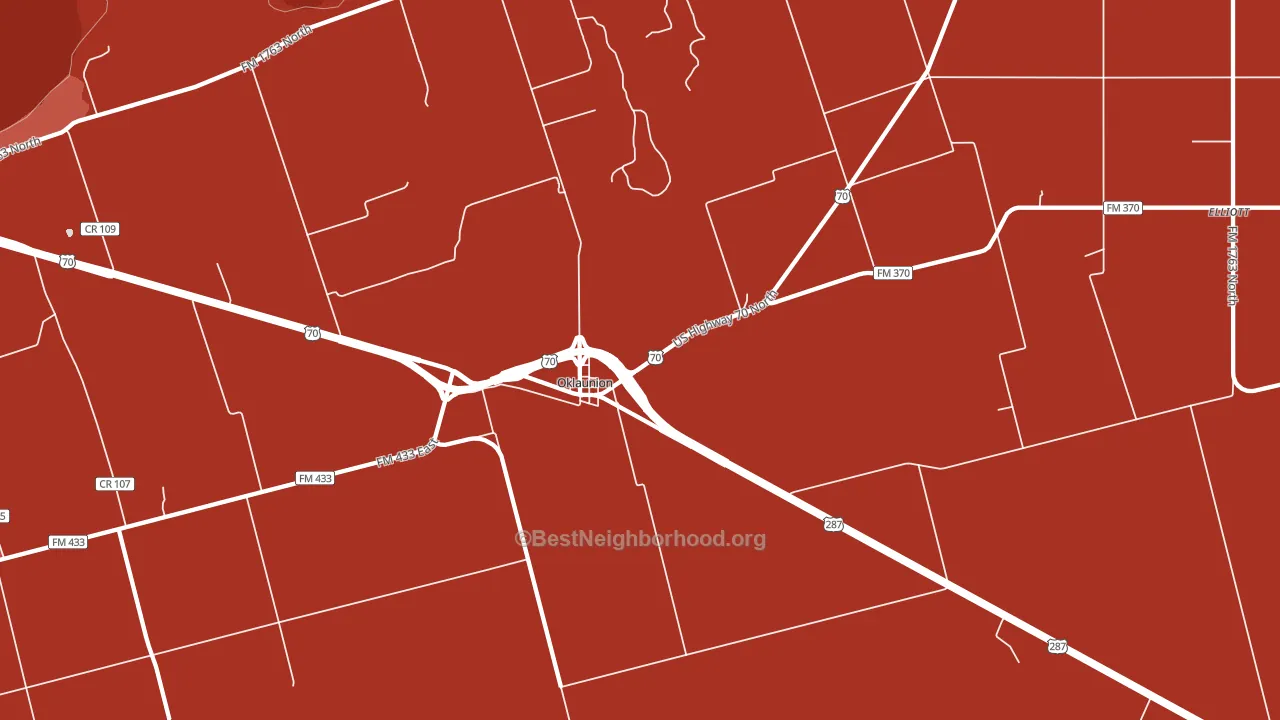 Oklaunion, TX block-group political-lean map
