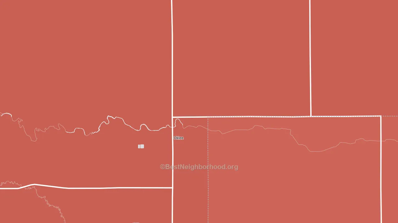 Oklee, MN block-group political-lean map