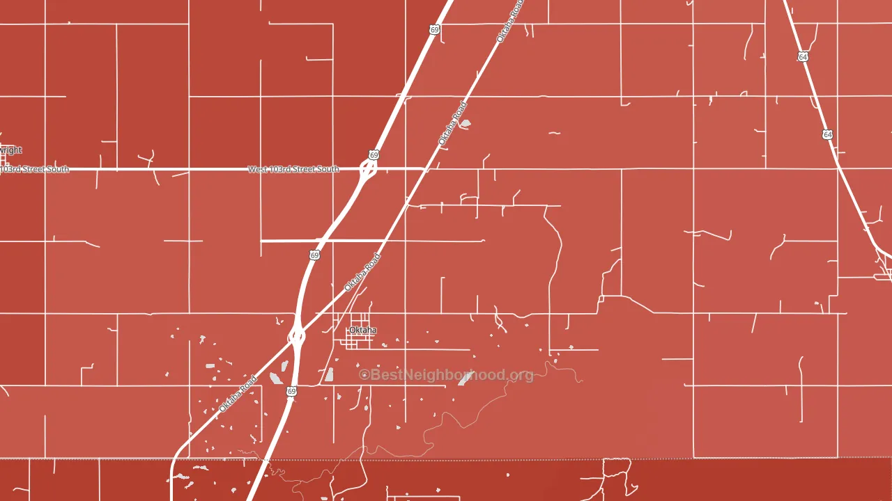 Oktaha, OK block-group political-lean map