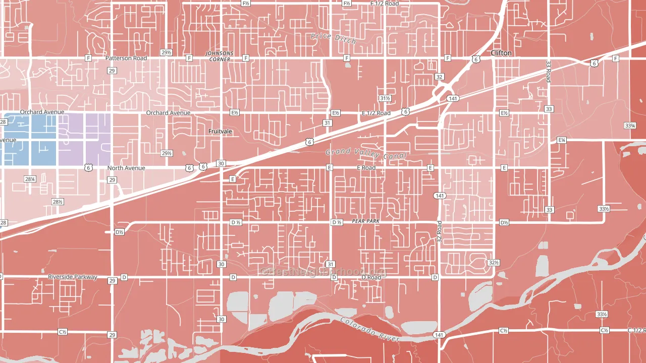 Ol Sun, Clifton, CO block-group political-lean map