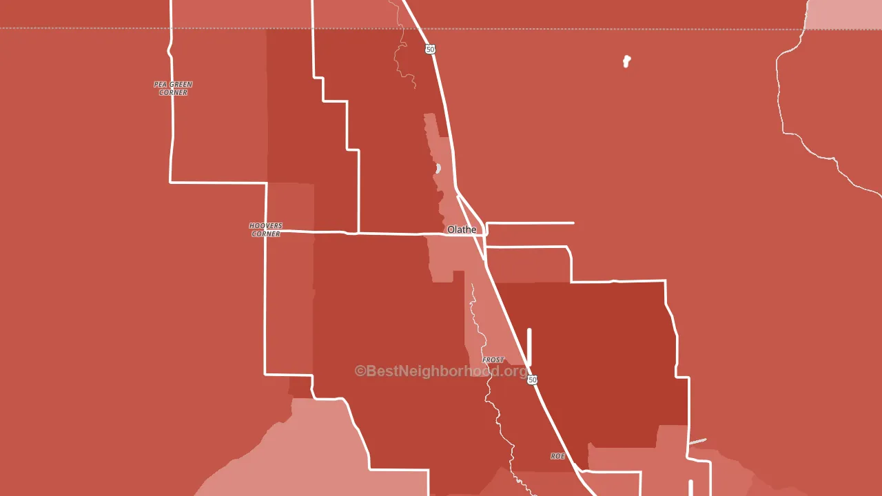 Olathe, CO block-group political-lean map