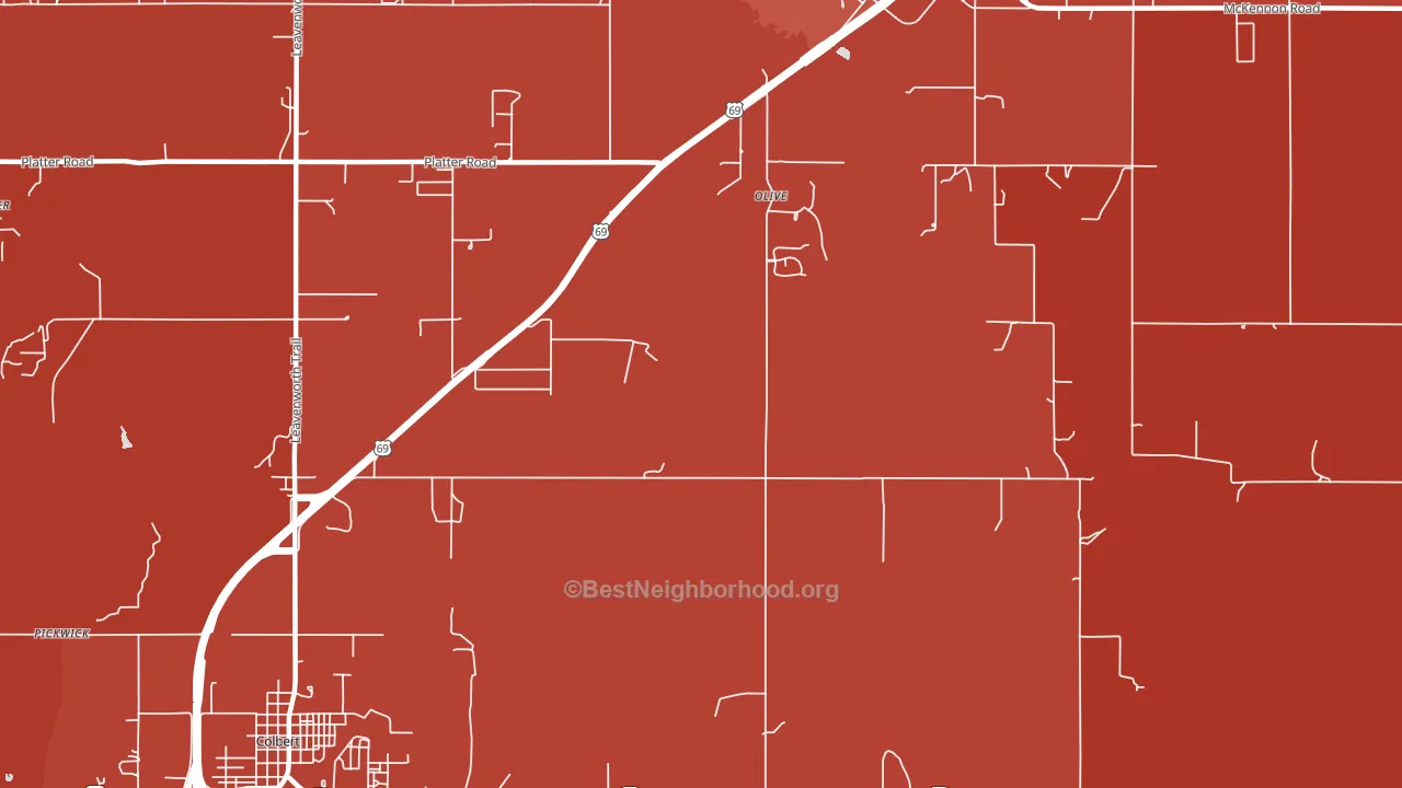 Old Allison, OK block-group political-lean map