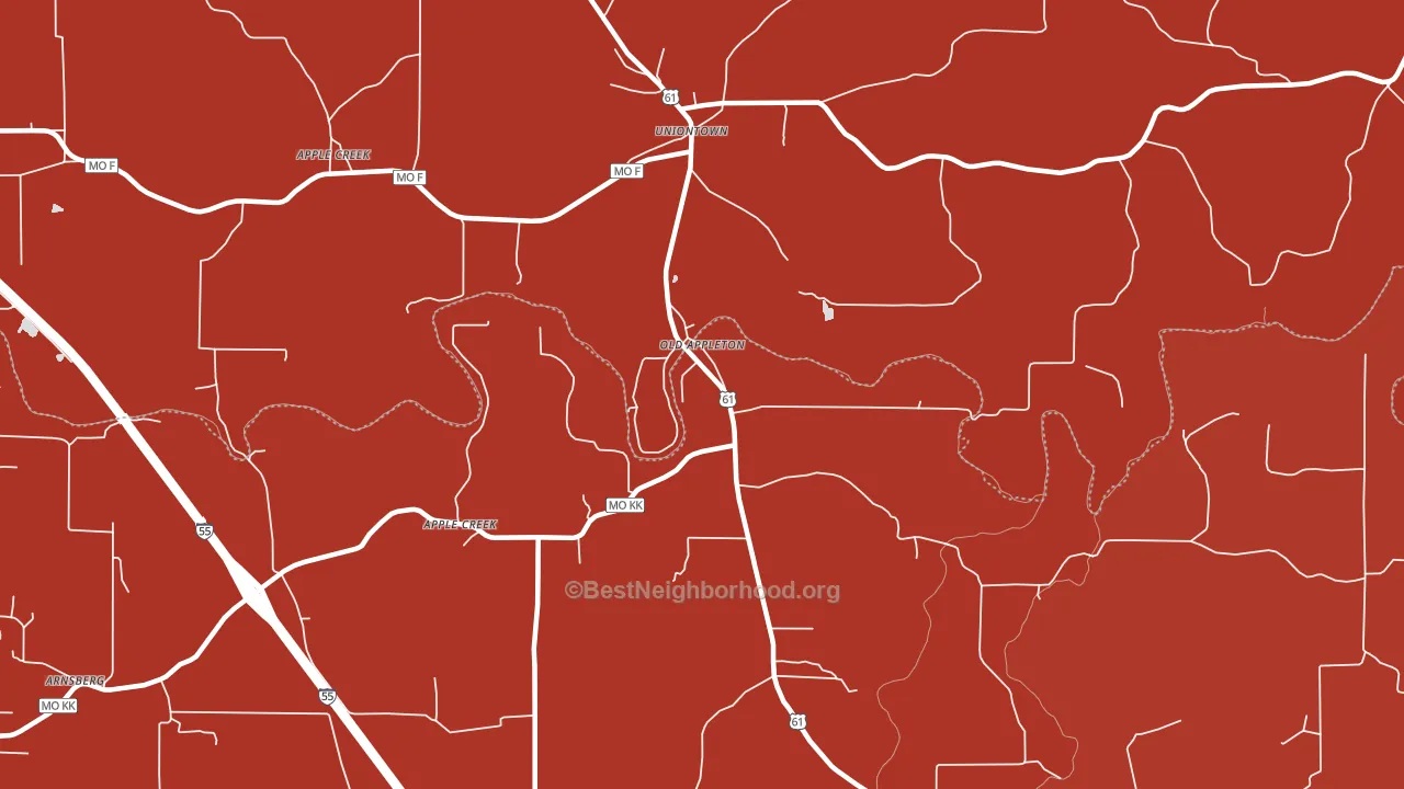 Old Appleton, MO block-group political-lean map