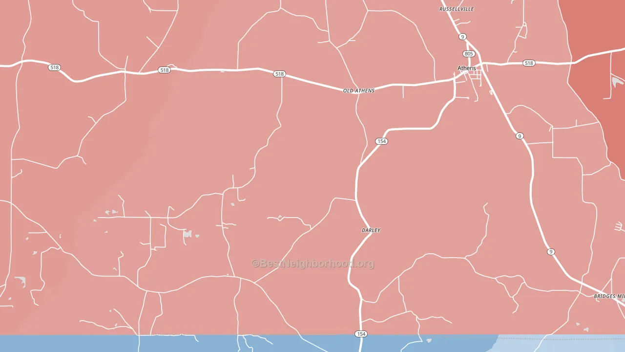 Old Athens, LA block-group political-lean map