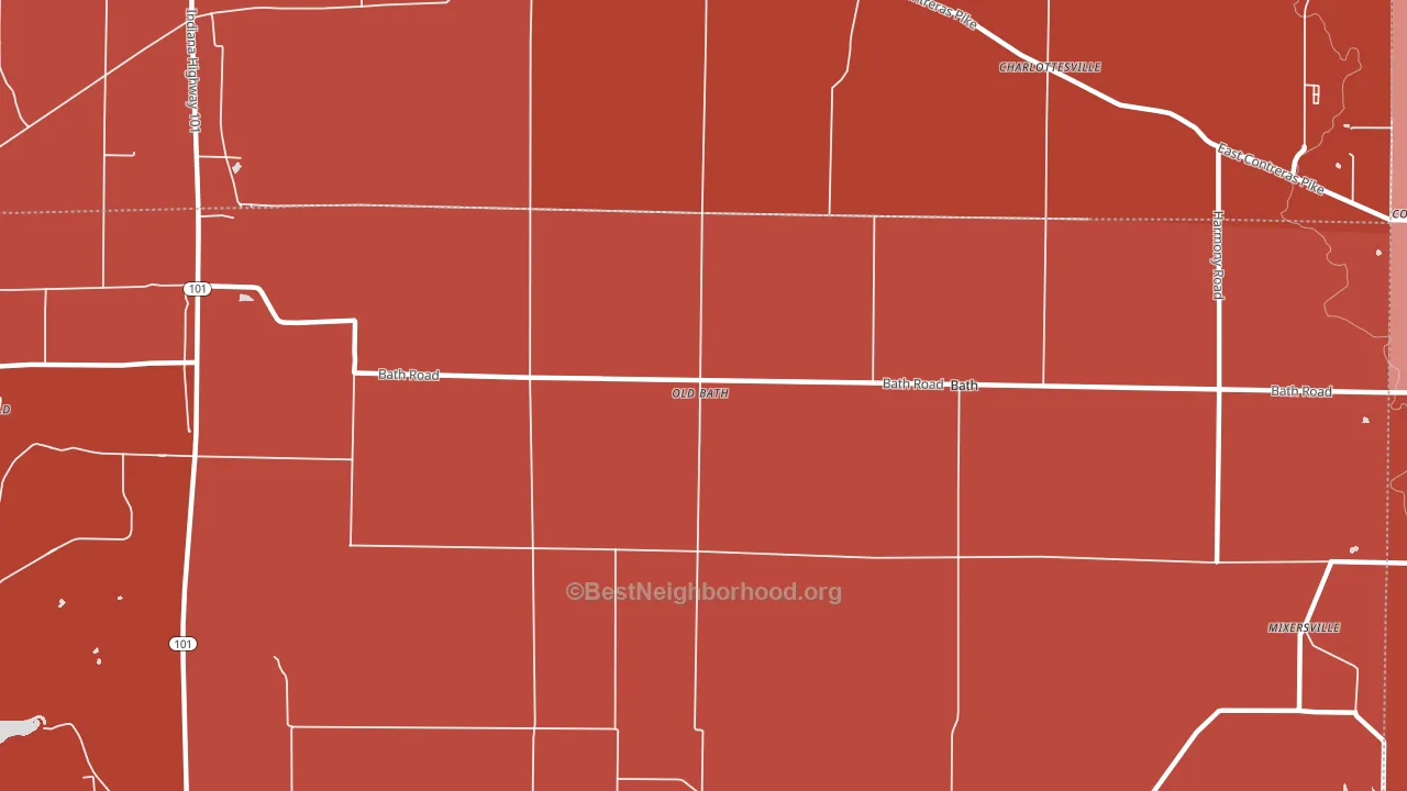 Old Bath, IN block-group political-lean map