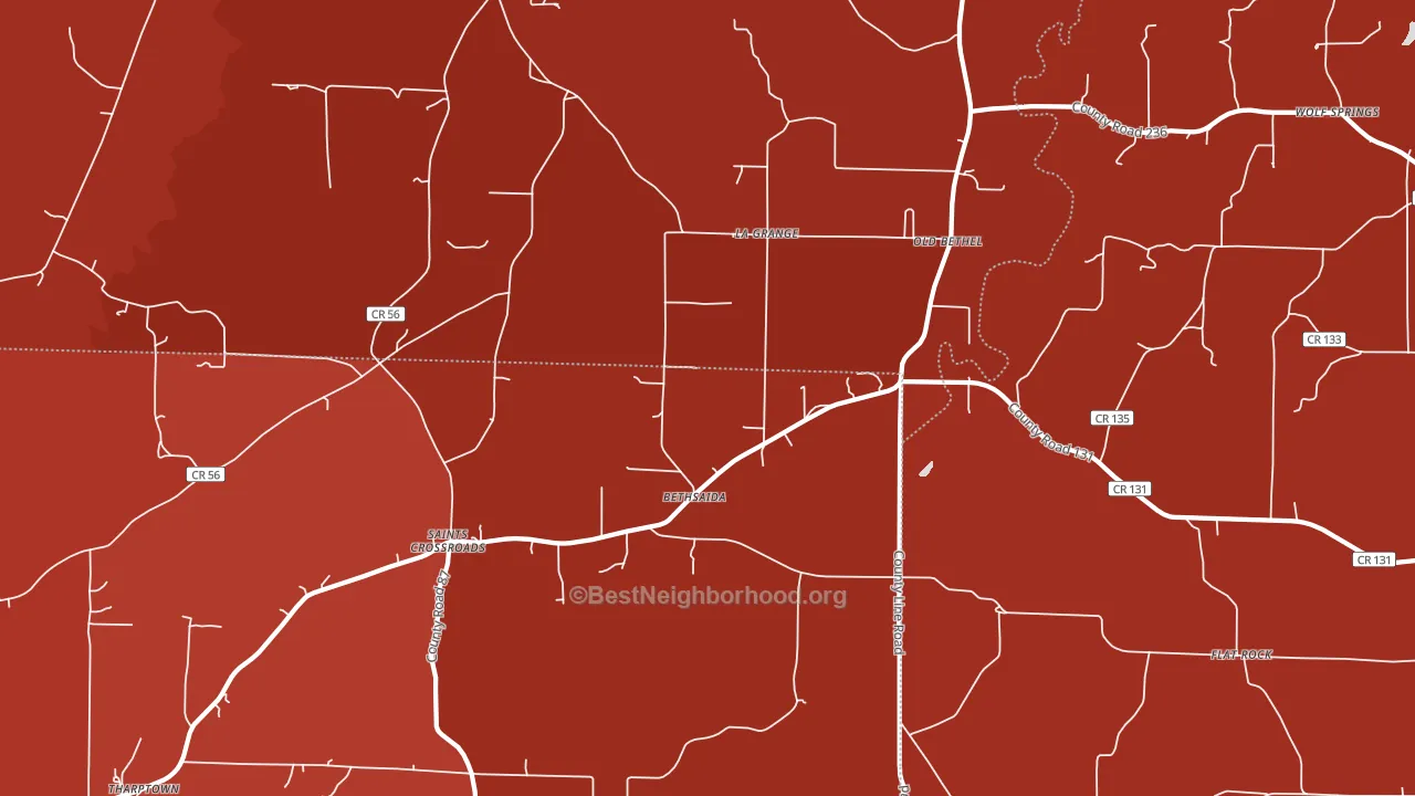 Old Bethel, AL block-group political-lean map