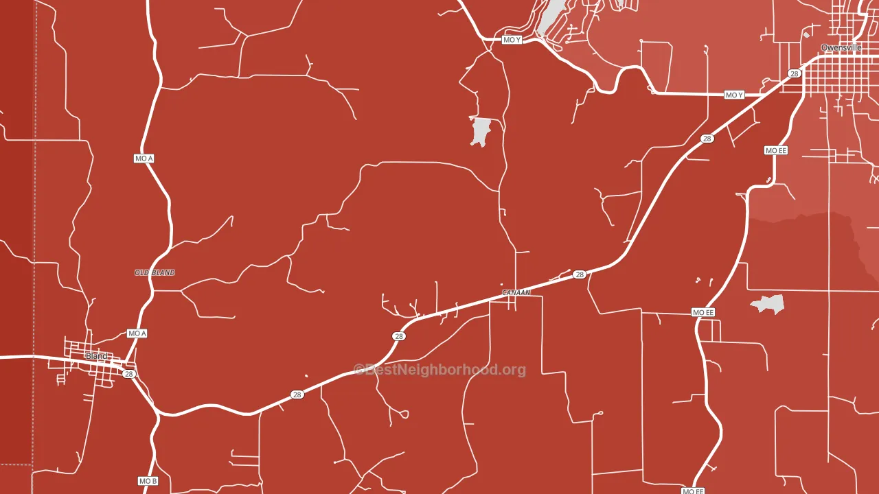 Old Bland, MO block-group political-lean map