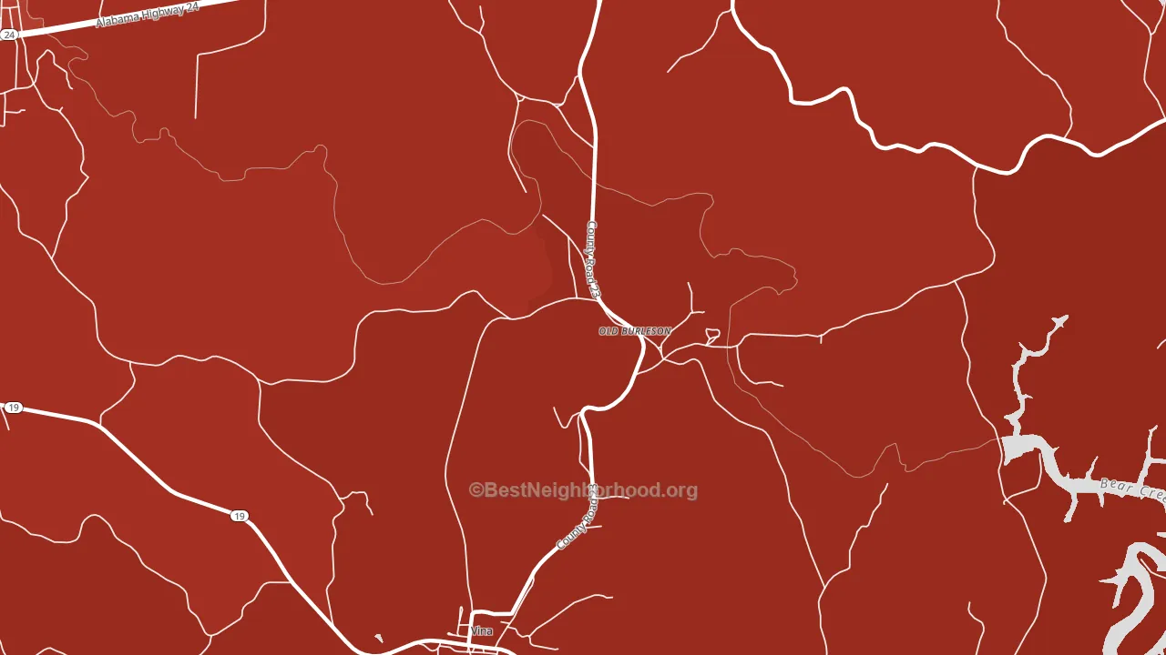 Old Burleson, AL block-group political-lean map
