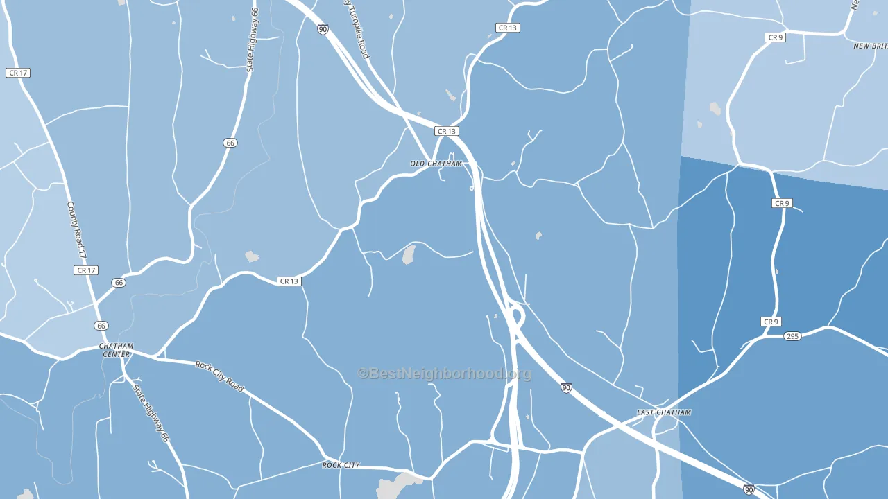 Old Chatham, NY block-group political-lean map