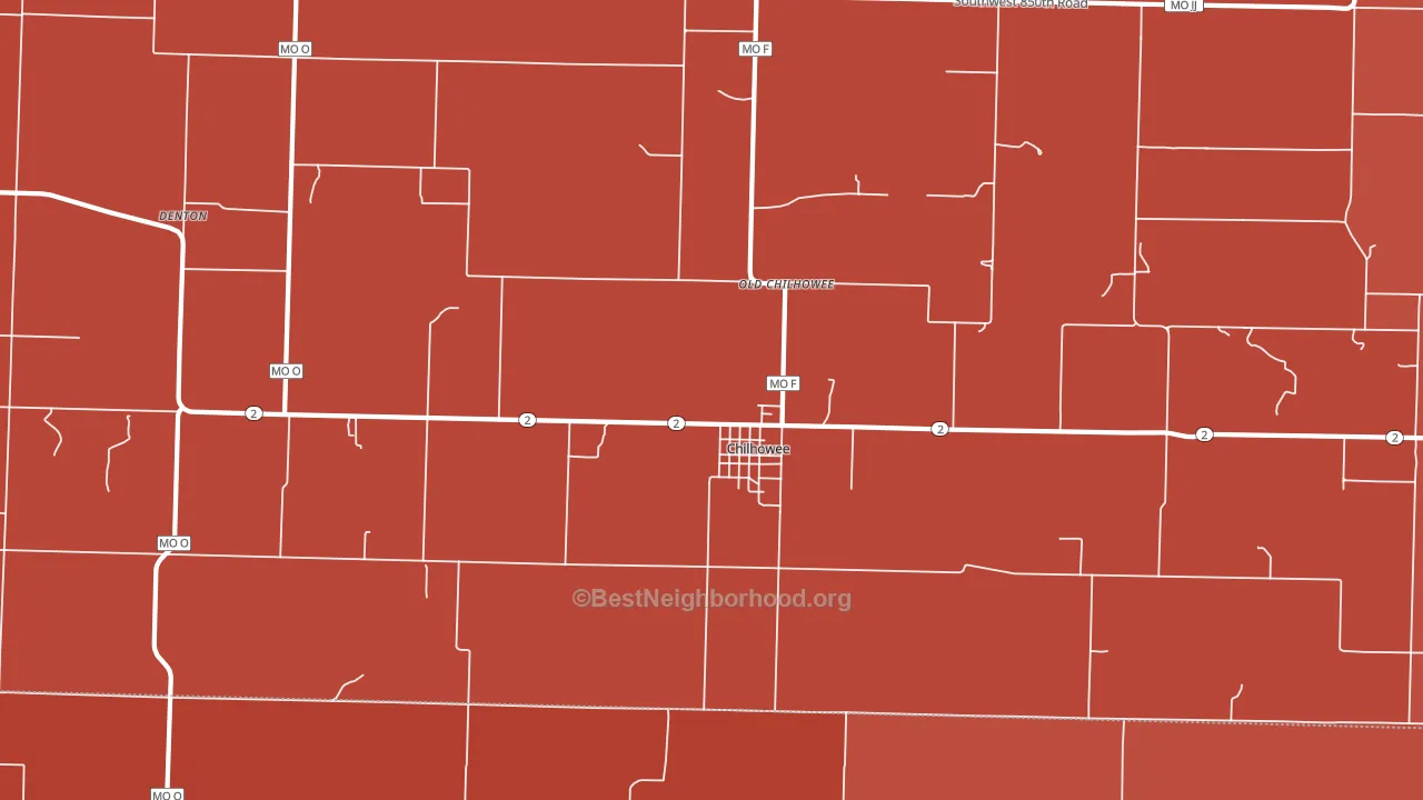 Old Chilhowee, MO block-group political-lean map