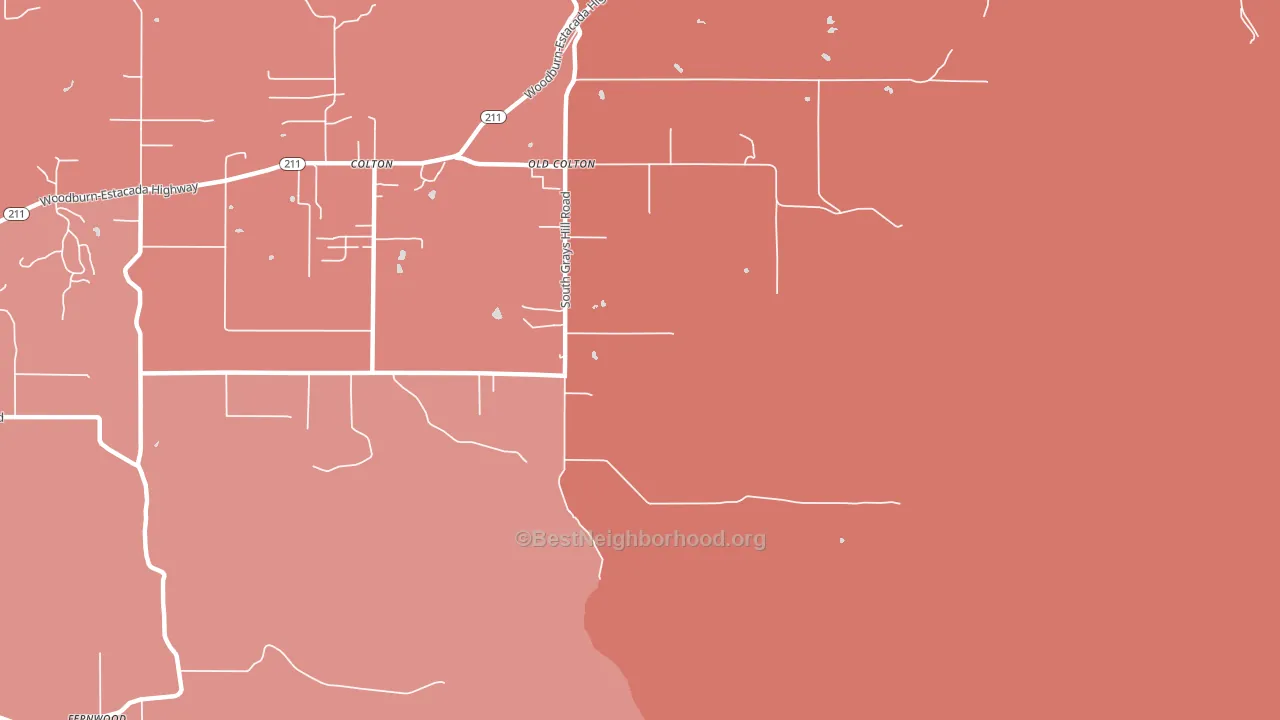 Old Colton, OR block-group political-lean map