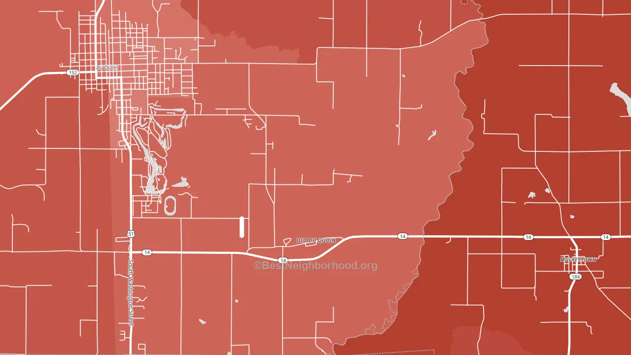 Old Du Quoin, IL block-group political-lean map