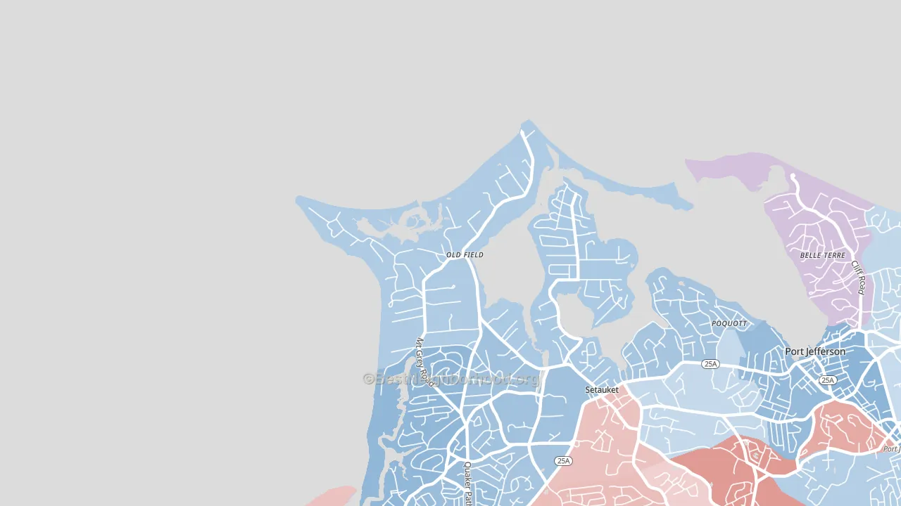 Old Field, NY block-group political-lean map