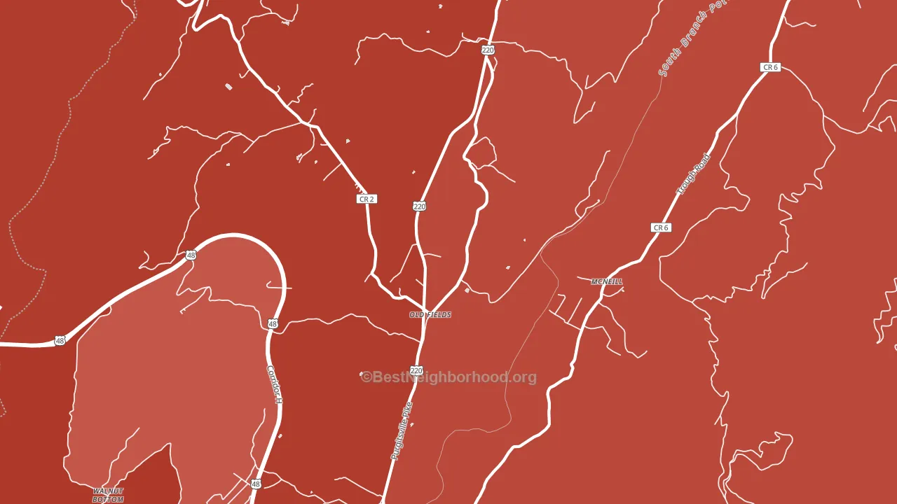 Old Fields, WV block-group political-lean map