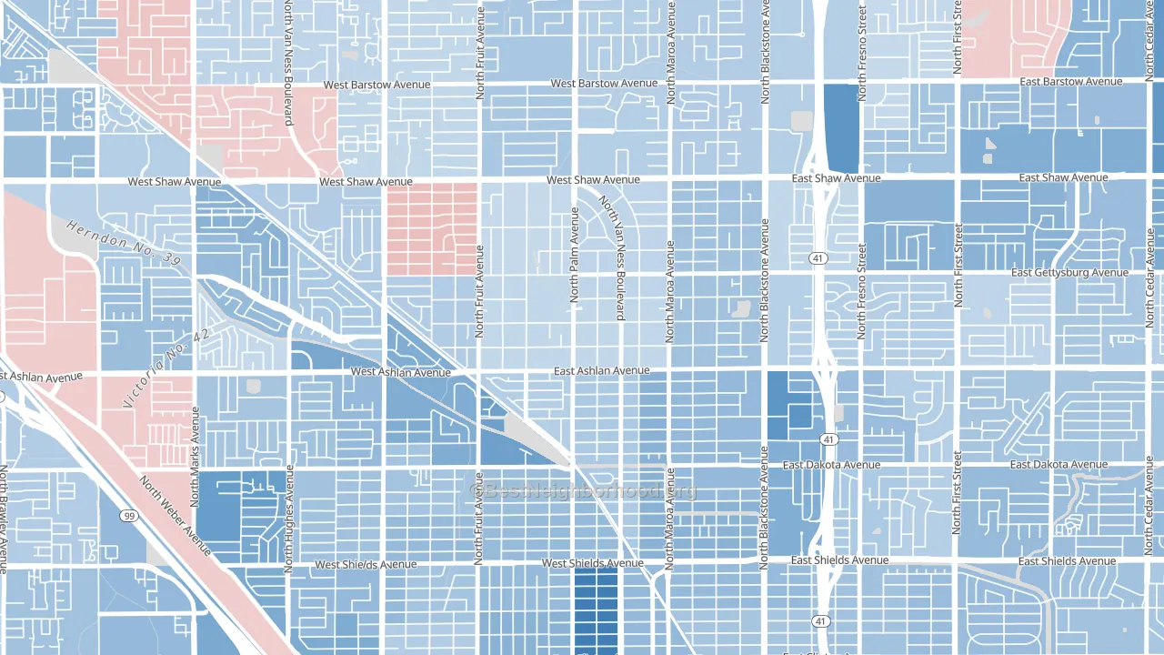 Old Fig Garden, CA block-group political-lean map