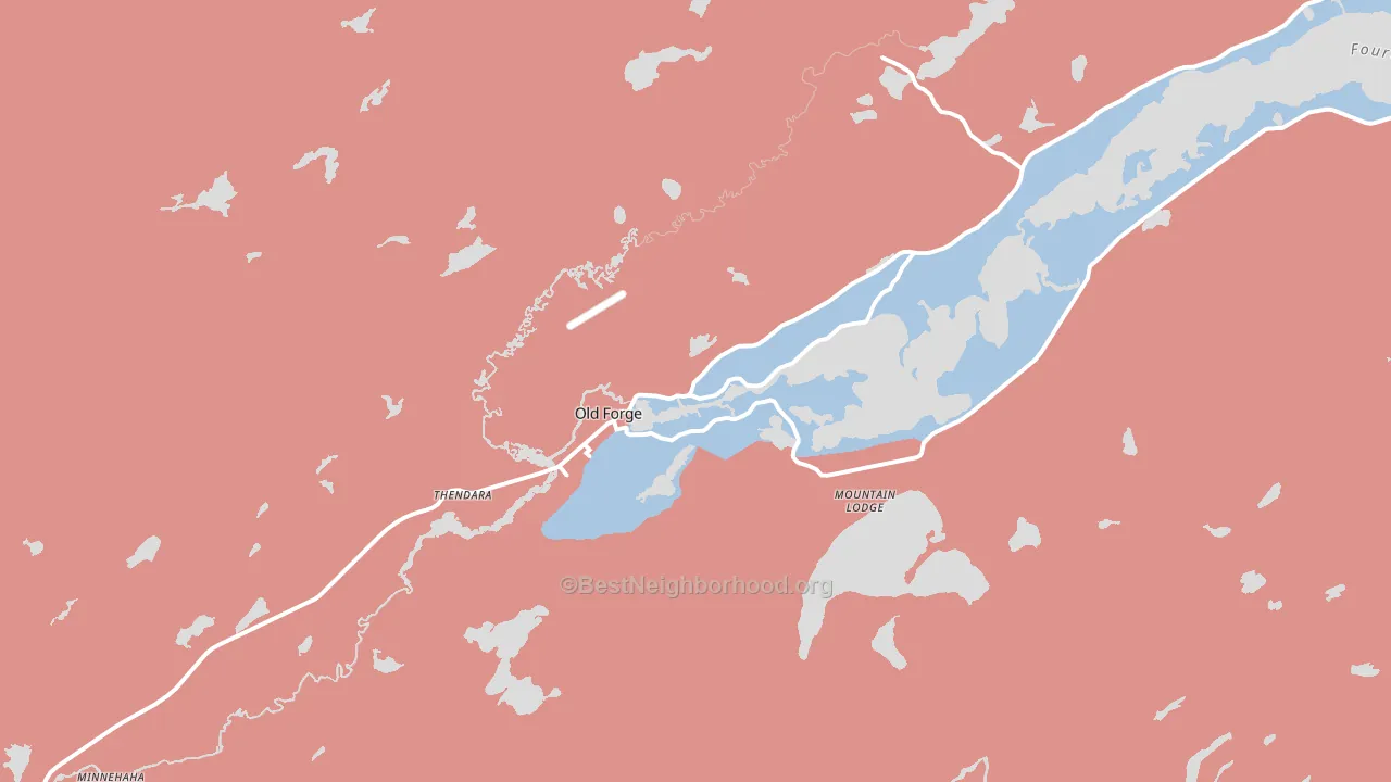 Old Forge, NY block-group political-lean map