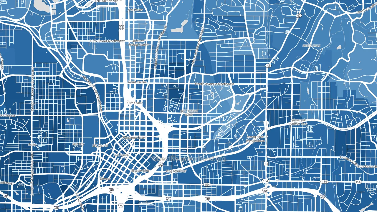 Old Fourth Ward, Atlanta, GA block-group political-lean map