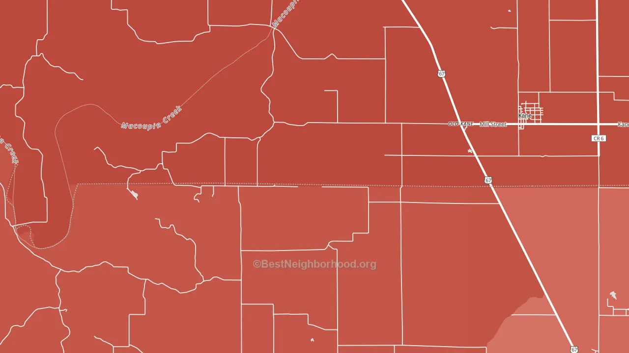Old Kane, IL block-group political-lean map