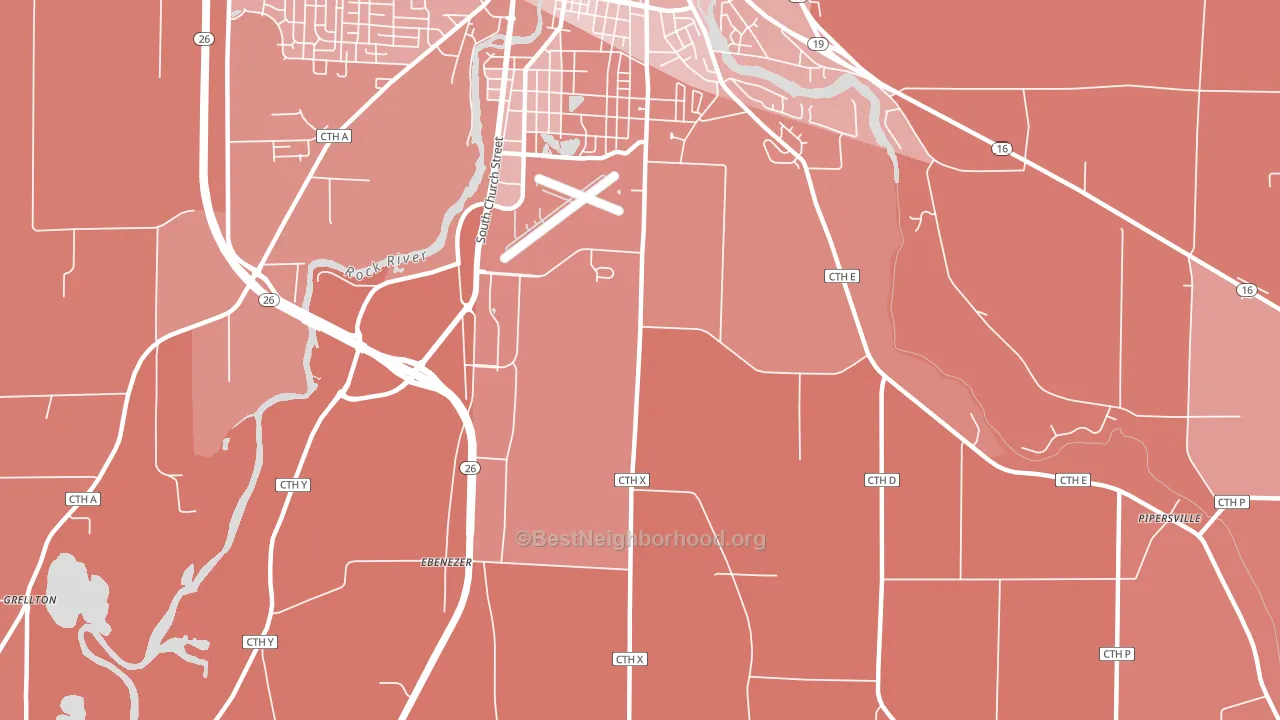 Old Lebanon, WI block-group political-lean map