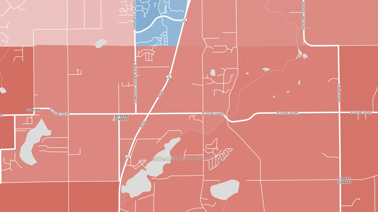 Old Mill Gardens, MI block-group political-lean map