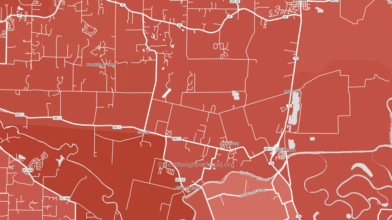 Old Monroe, MO block-group political-lean map