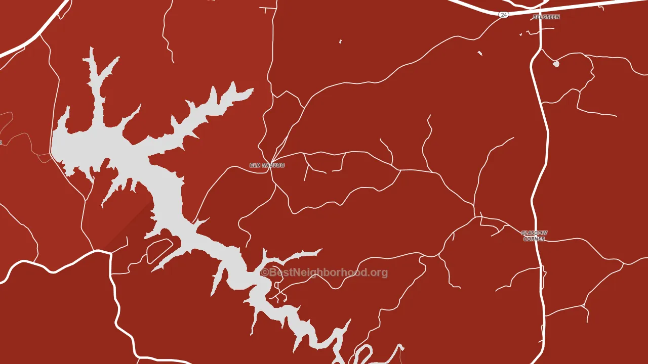 Old Nauvoo, AL block-group political-lean map