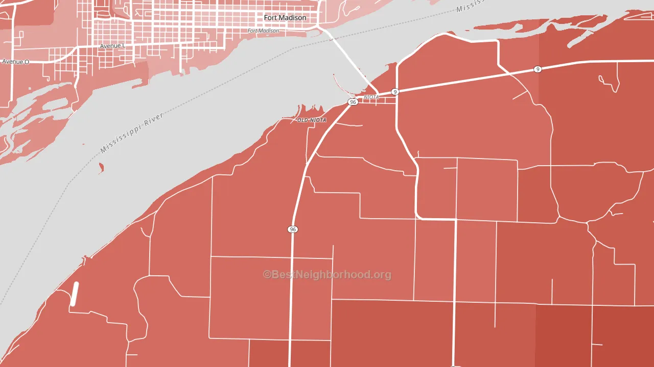 Old Niota, IL block-group political-lean map