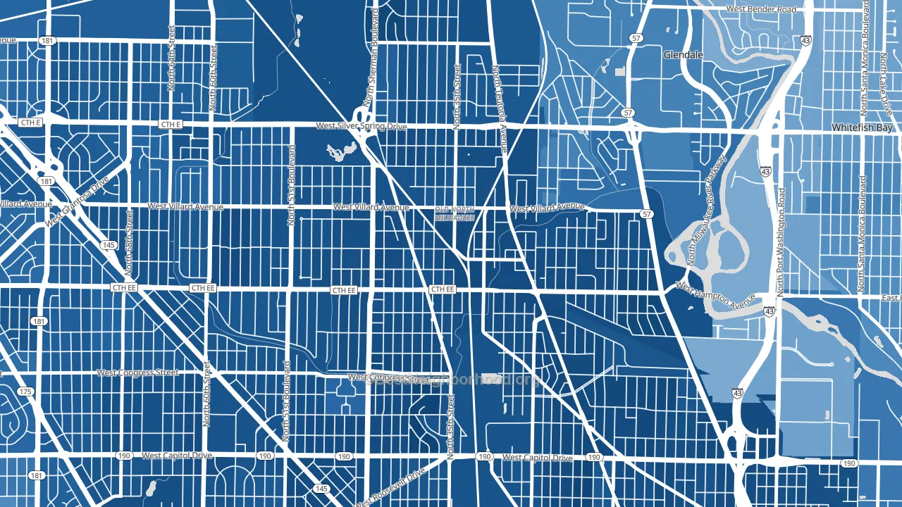Old North Milwaukee, Milwaukee, WI block-group political-lean map