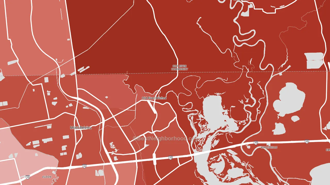 Old River-Winfree, TX block-group political-lean map