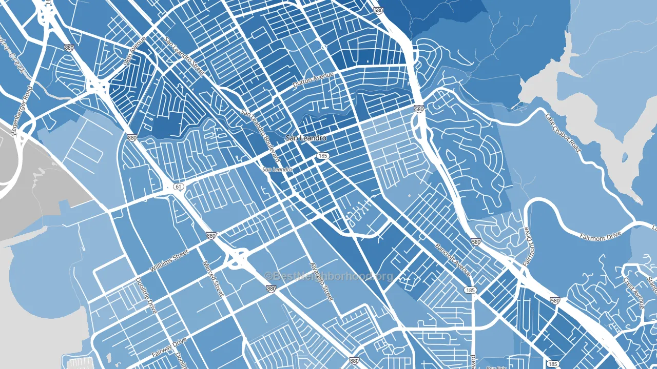 Old San Leandro, San Leandro, CA block-group political-lean map