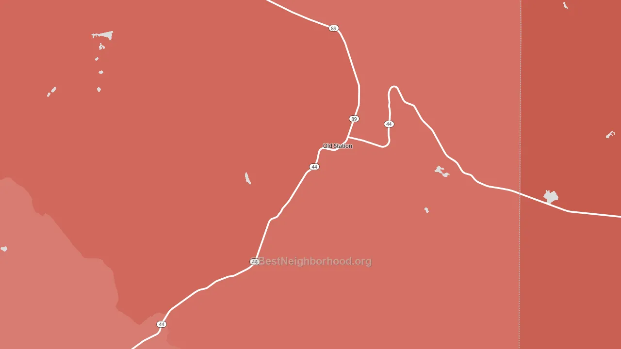 Old Station, CA block-group political-lean map