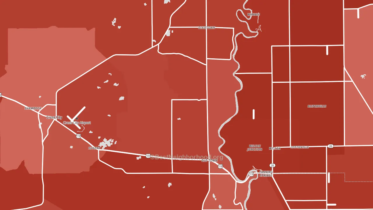 Old Town, FL block-group political-lean map