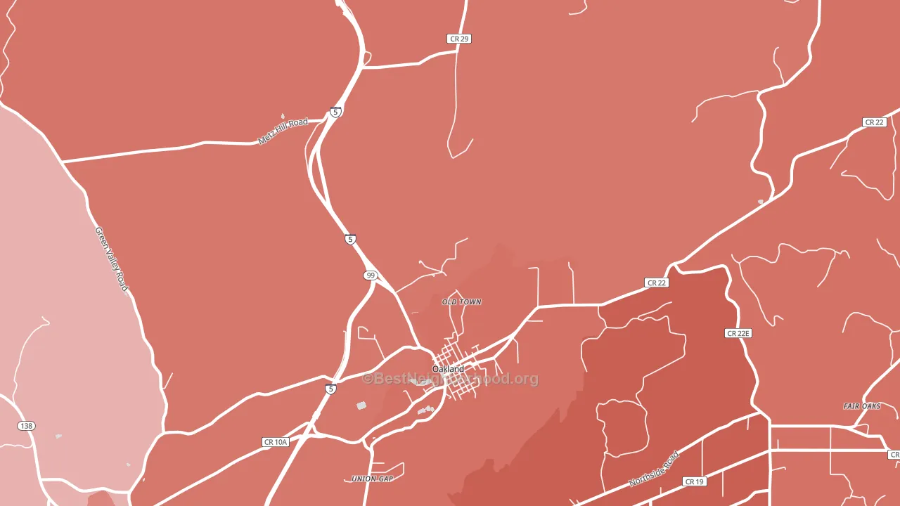 Old Town, OR block-group political-lean map