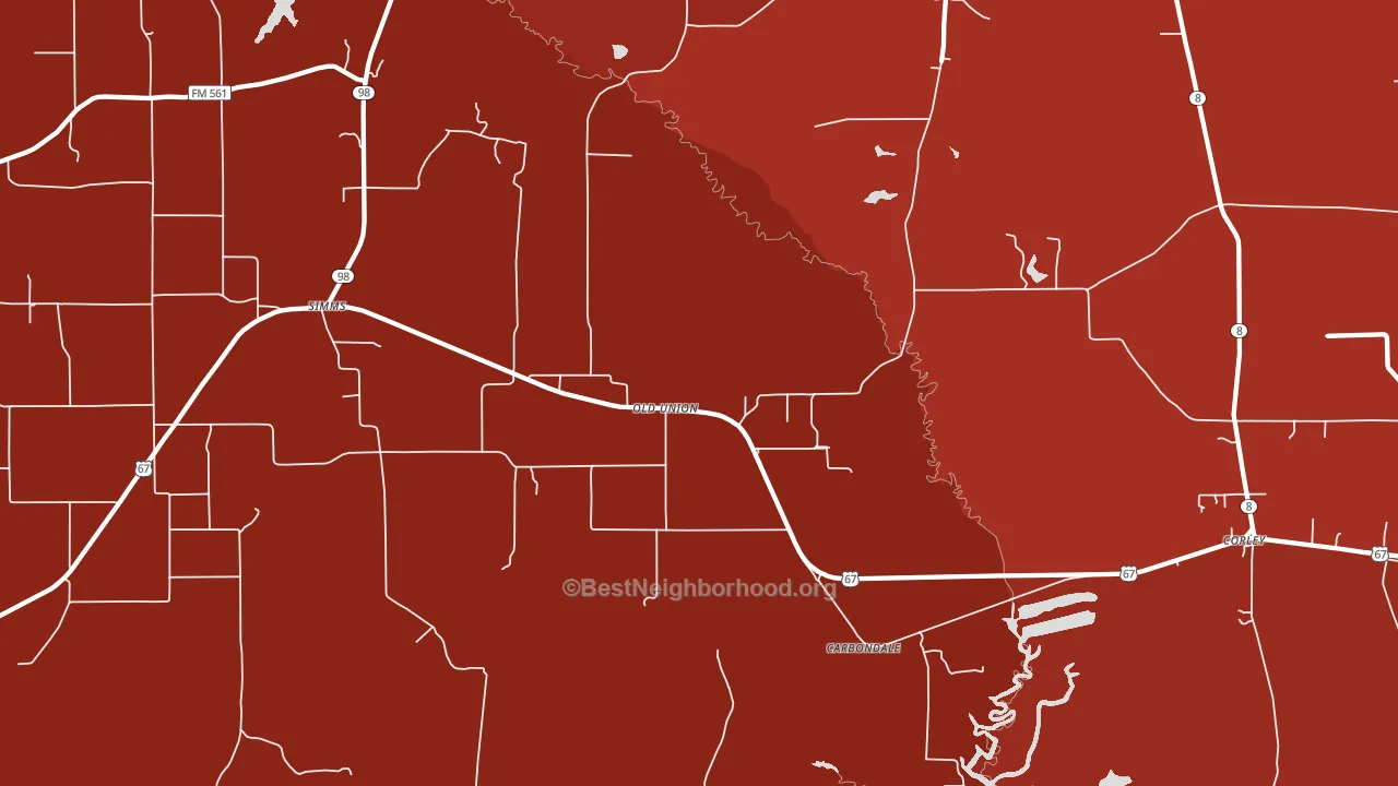 Old Union, TX block-group political-lean map