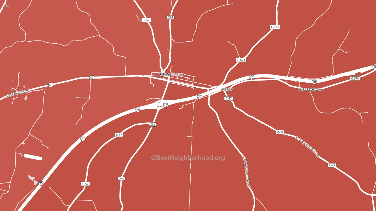 Old Washington, OH block-group political-lean map