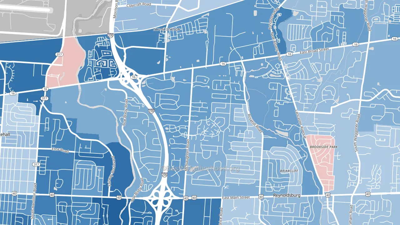 Olde Orchard, Columbus, OH block-group political-lean map