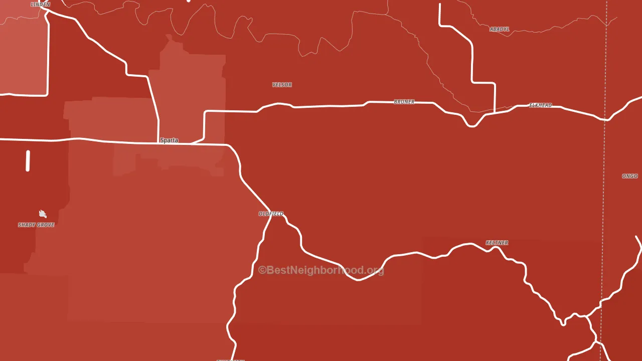 Oldfield, MO block-group political-lean map