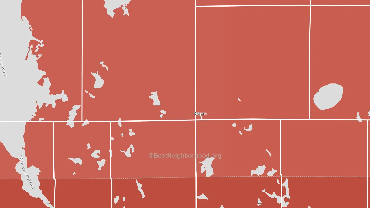 Oldham, SD block-group political-lean map