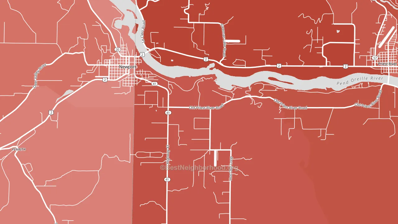 Oldtown, ID block-group political-lean map