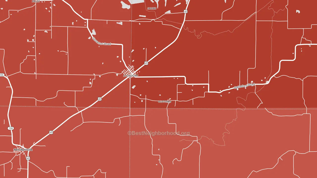 Oldtown, IL block-group political-lean map