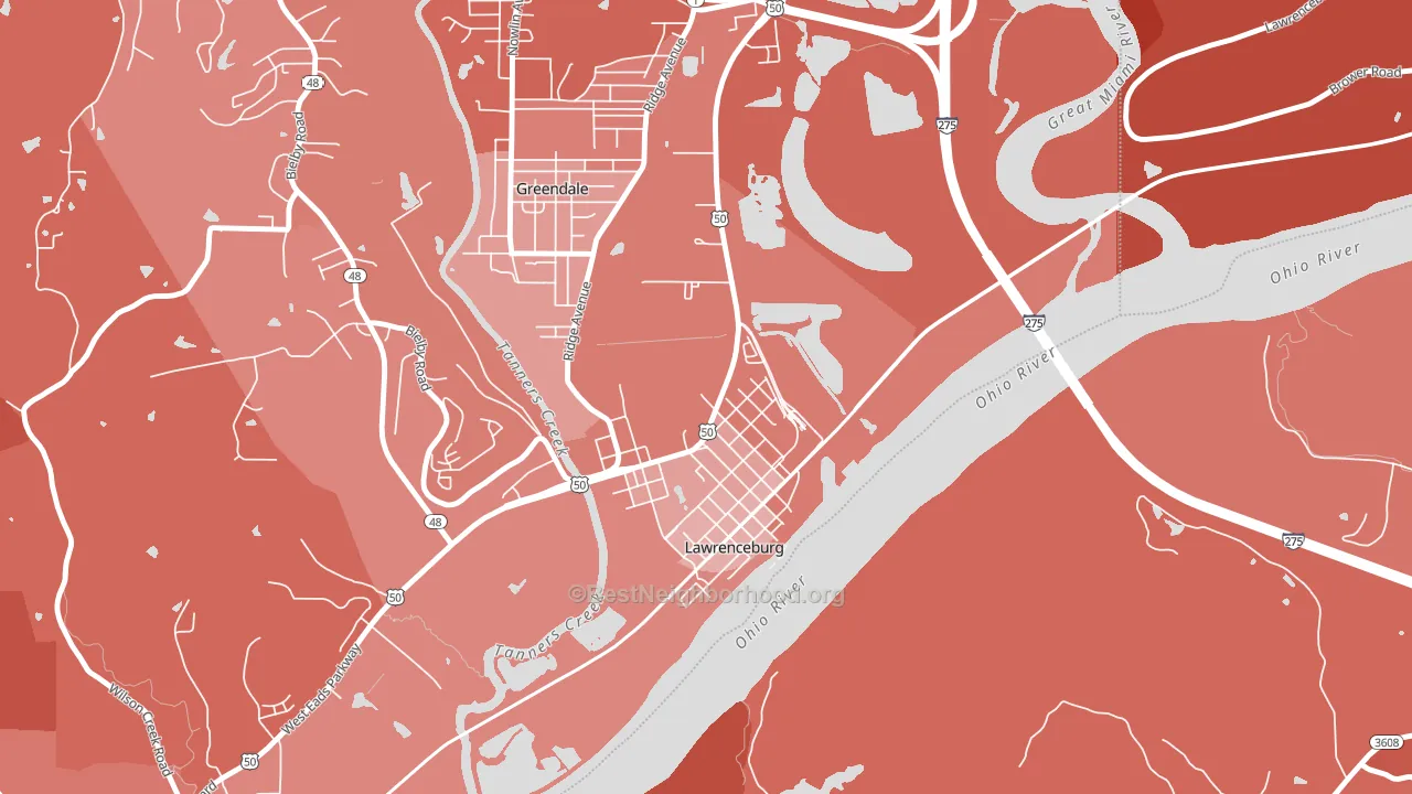 Oldtown, IN block-group political-lean map