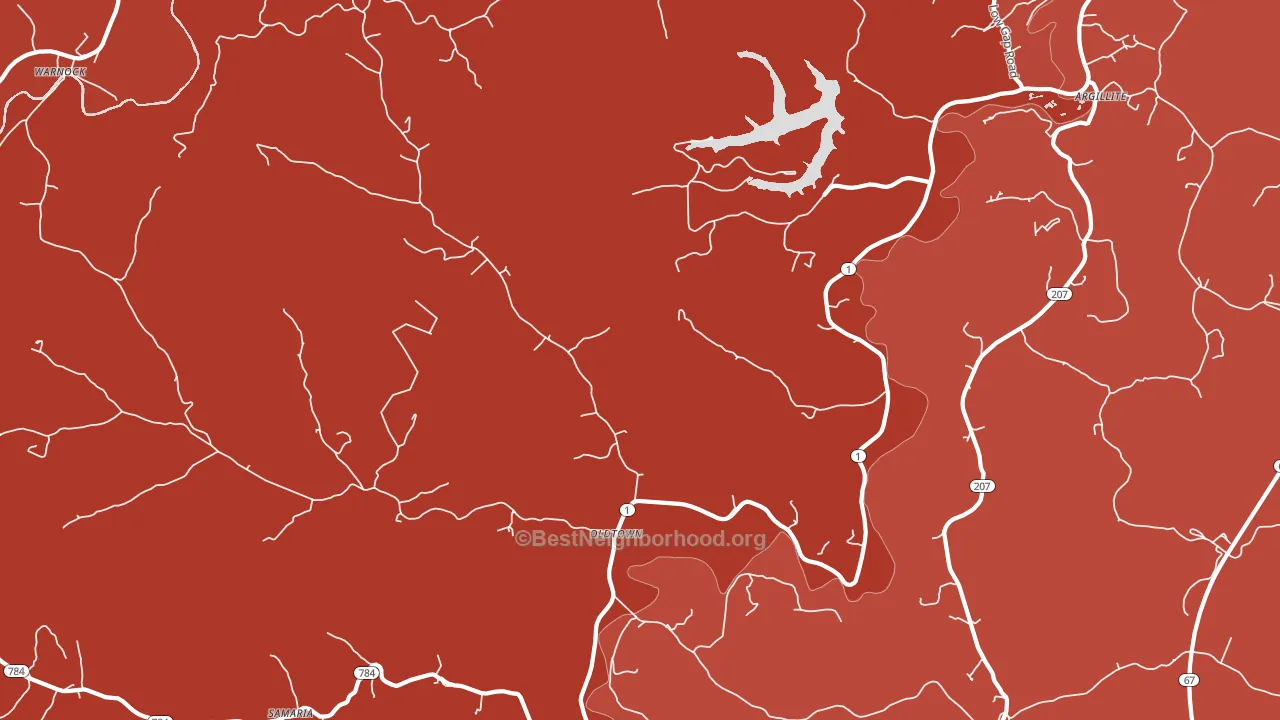 Oldtown, KY block-group political-lean map