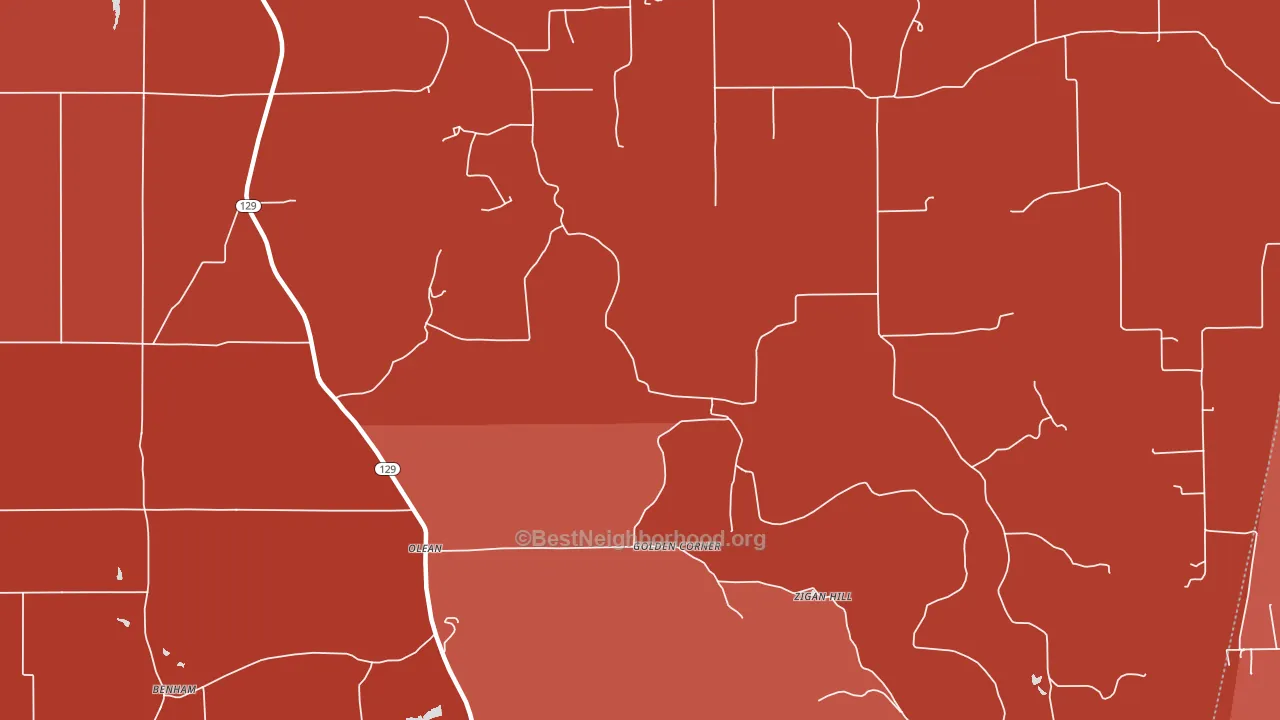 Olean, IN block-group political-lean map