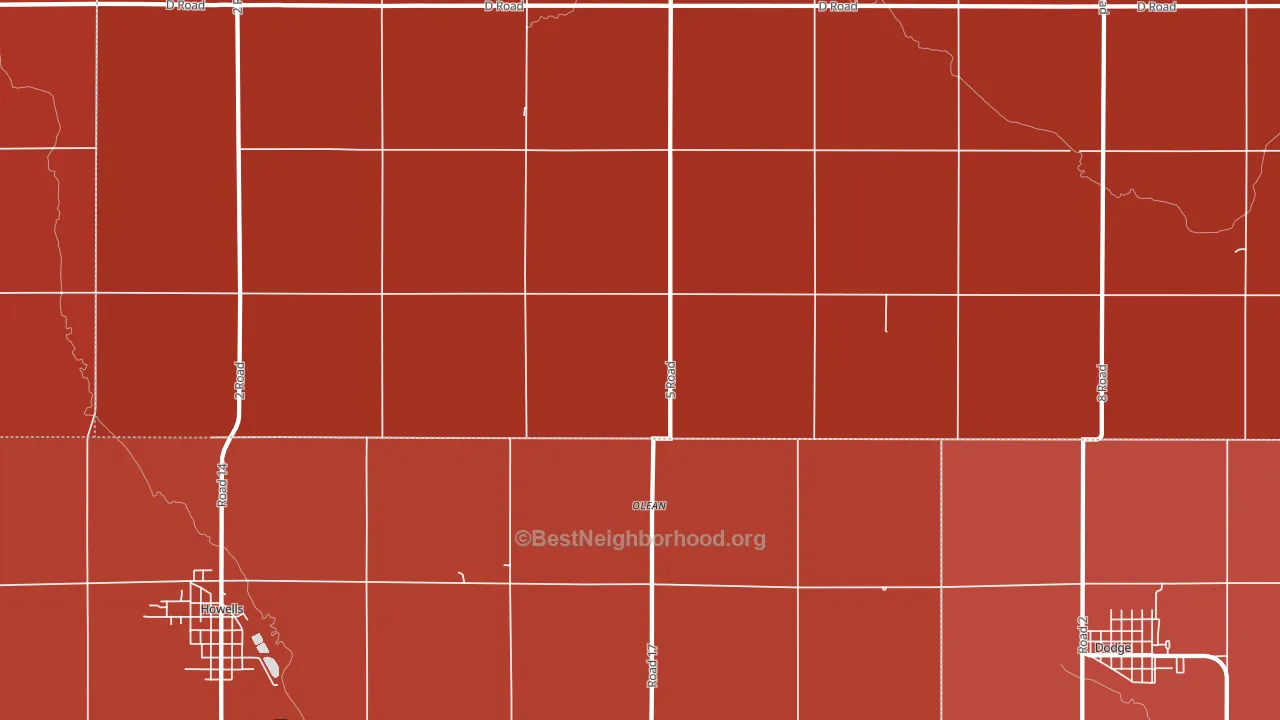 Olean, NE block-group political-lean map