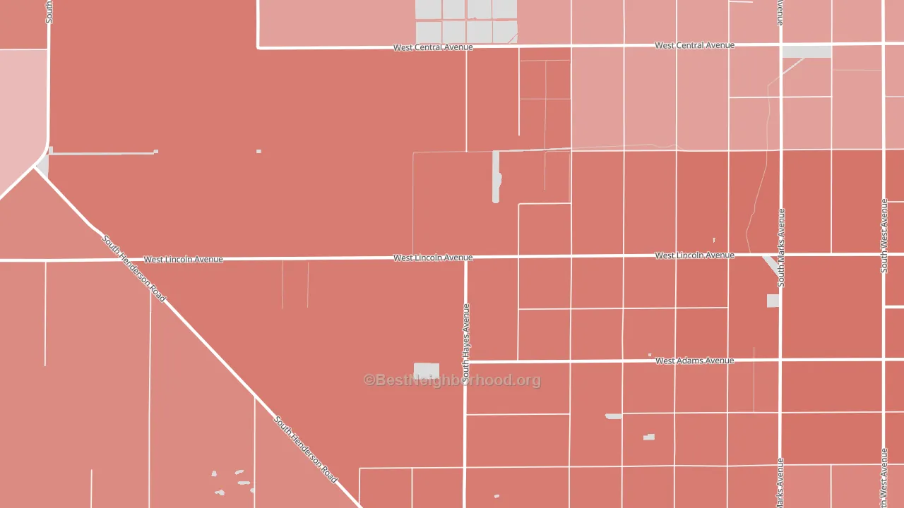 Oleander, CA block-group political-lean map