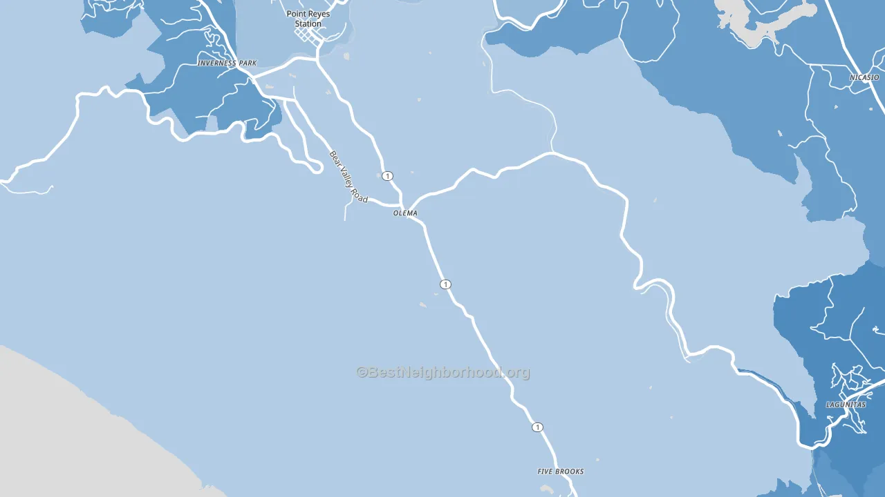 Olema, CA block-group political-lean map