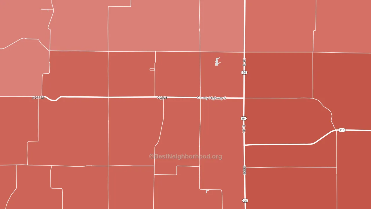 Olena, IL block-group political-lean map