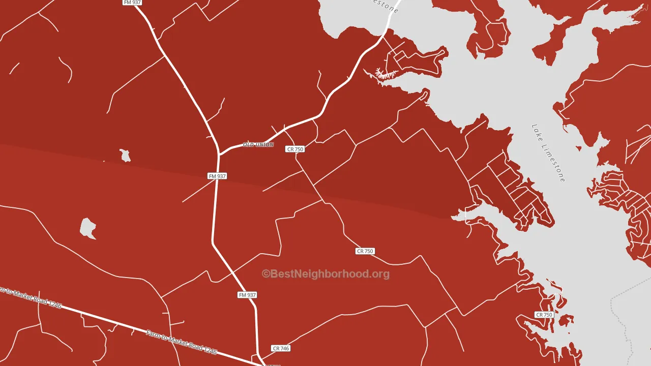 Oletha, TX block-group political-lean map