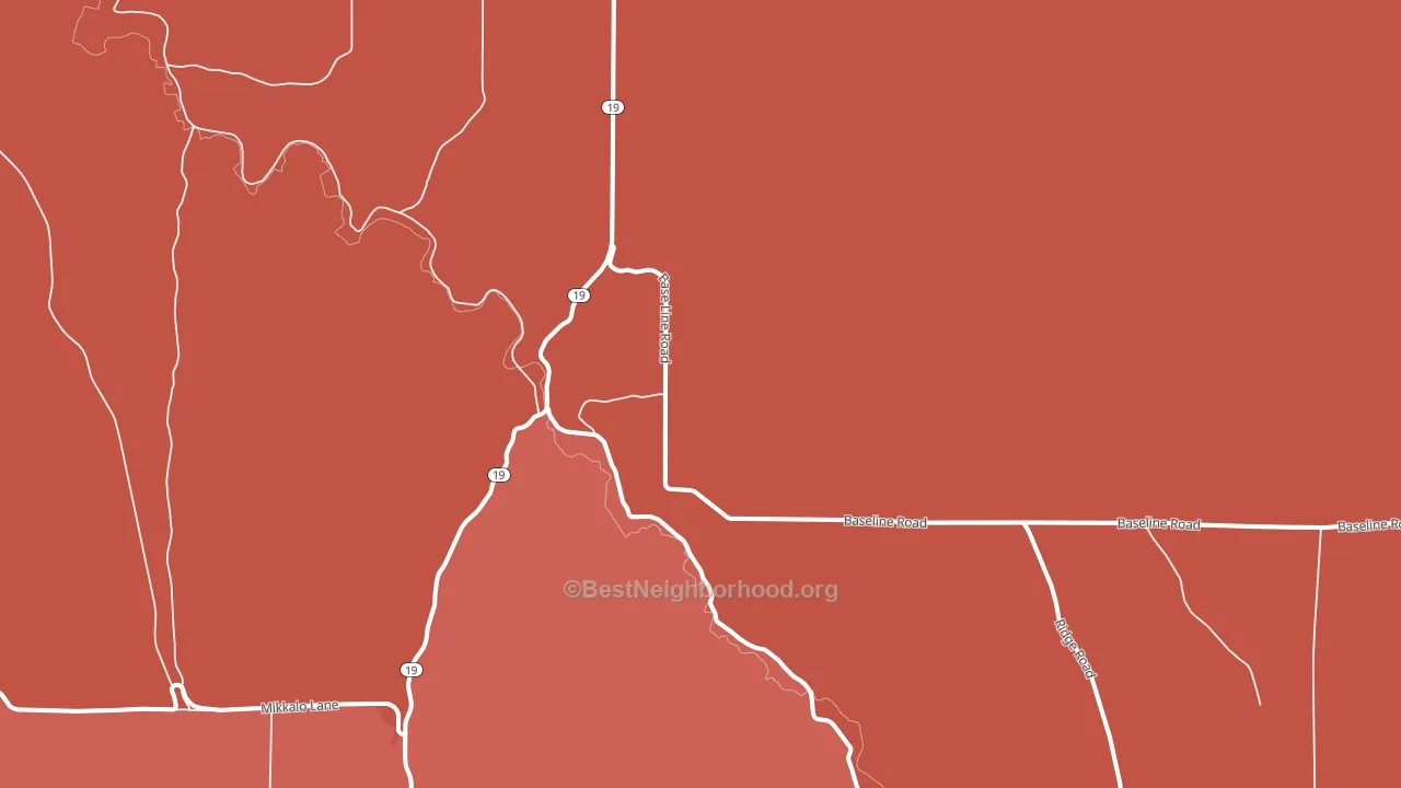 Olex, OR block-group political-lean map